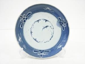 古伊万里　染付　花六寸皿